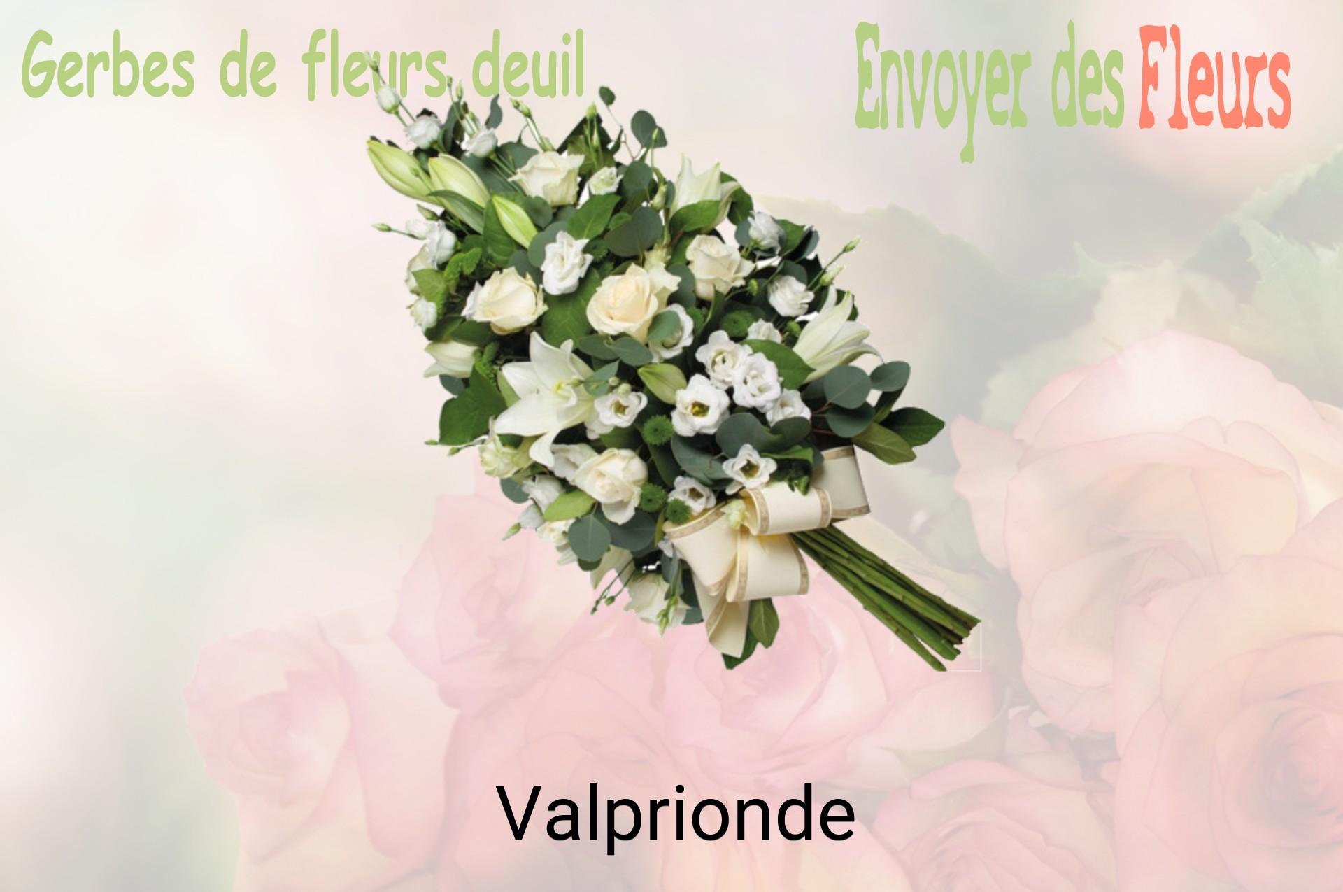 Gerbe de fleurs de deuil livrée à Valprionde